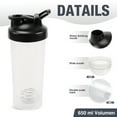 thumbnail image 2 of Leak-Proof Shaker Bottle with Shaker Balls - 600ml (20-OZ) ，Pack of 2- Ideal for Workout Supplements, Protein Powder - BPA Free - Portable Fitness Bottle for Fitness Enthusiasts and Athletes - White, 2 of 7