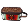 thumbnail image 2 of Men's Western Woven Hand-Tooled Genuine Leather Travel Toiletry Dopp Kit Bag 18FKT07, 2 of 3