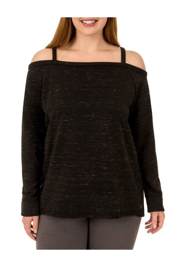 Women's Plus Active Off the Shoulder Pullover Sweatshirt