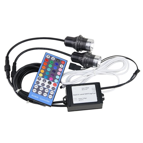 for BMW E39/E60/E64/E65/E66/E87 Lux RGBW LED Angel Eyes Halo Remote Control -