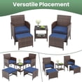 thumbnail image 5 of ELPOSUN 5 Piece Patio Furniture Set, Outdoor Conversation Rattan Chair with Ottomans/Storage Coffee Table for Patio,Balcony ,Poolside Deck, Navy, 5 of 9