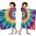 thumbnail image 4 of Colorful Tie Dye Mandala Pattern Hooded Bath Towel，60"x35" for Ages 3 To 12 Kids, Quick Dry Lightweight Soft Microfiber Hood Beach Towel Cover Up for Kids, 4 of 7
