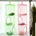 thumbnail image 5 of Hanging Mesh Storage Organizer - Multi-Layer Cylindrical Basket - Foldable - for Bathroom, Kitchen - 27x27x5cm - 100g, 5 of 5