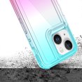 thumbnail image 5 of For Apple iPhone 11 (6.1") Hybrid 3in1 Clear Two Color Tone Transparent Shockproof Rubber TPU + Hard Protective Frame Cover ,Xpm Phone Case [ Blue Teal + Pink ], 5 of 5