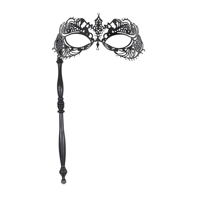 Máscara de máscaras de máscara de vestuario de metal elegante para el carnaval show fantasía cosplay Negro
