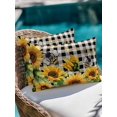 thumbnail image 4 of Outdoor Pillows Waterproof, Sunflower Bee Bedding Throw Pillows with Insert for Couch Sofa Bed, Black Buffalo Plaid Botanical Leaf Floral 12x20 Inch Pillowcases Decorative Patio Pillow Set of 2, 4 of 8