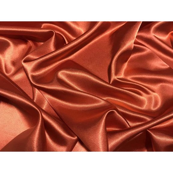 Rust Orange viscose modal satin weave fabric ~ 44quot; wide.(38)