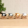 thumbnail image 3 of Visland 4pcs Mini Cats Miniature, Micro Cute Garden Craft Fairy Decor for Garden Home Micro Landscape DIY Succulent Bonsai, 3 of 7