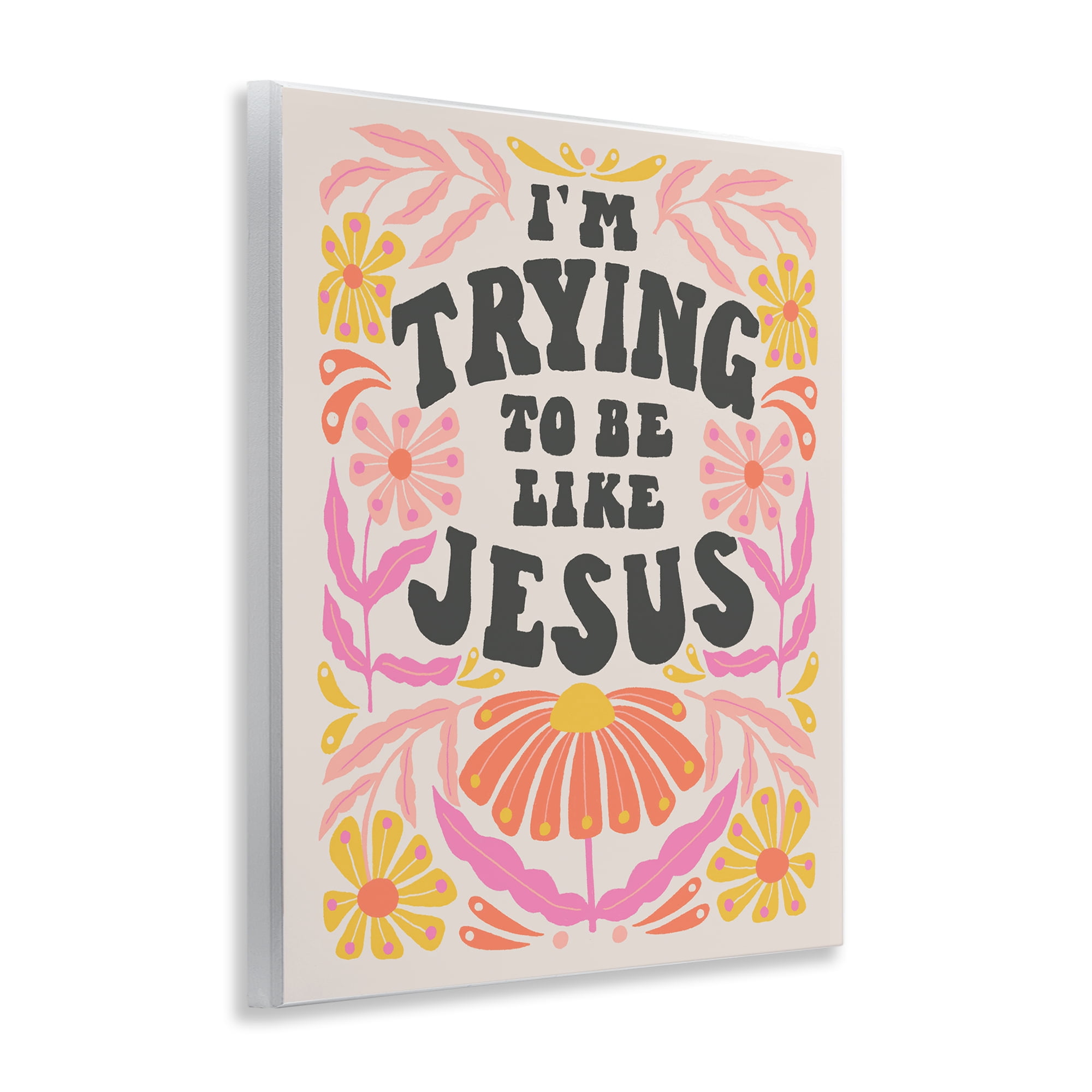Stupell Industries Trying To Be Like Jesus Religious & Spiritual Painting Unframed Art Print Wall Art, 11 x 14