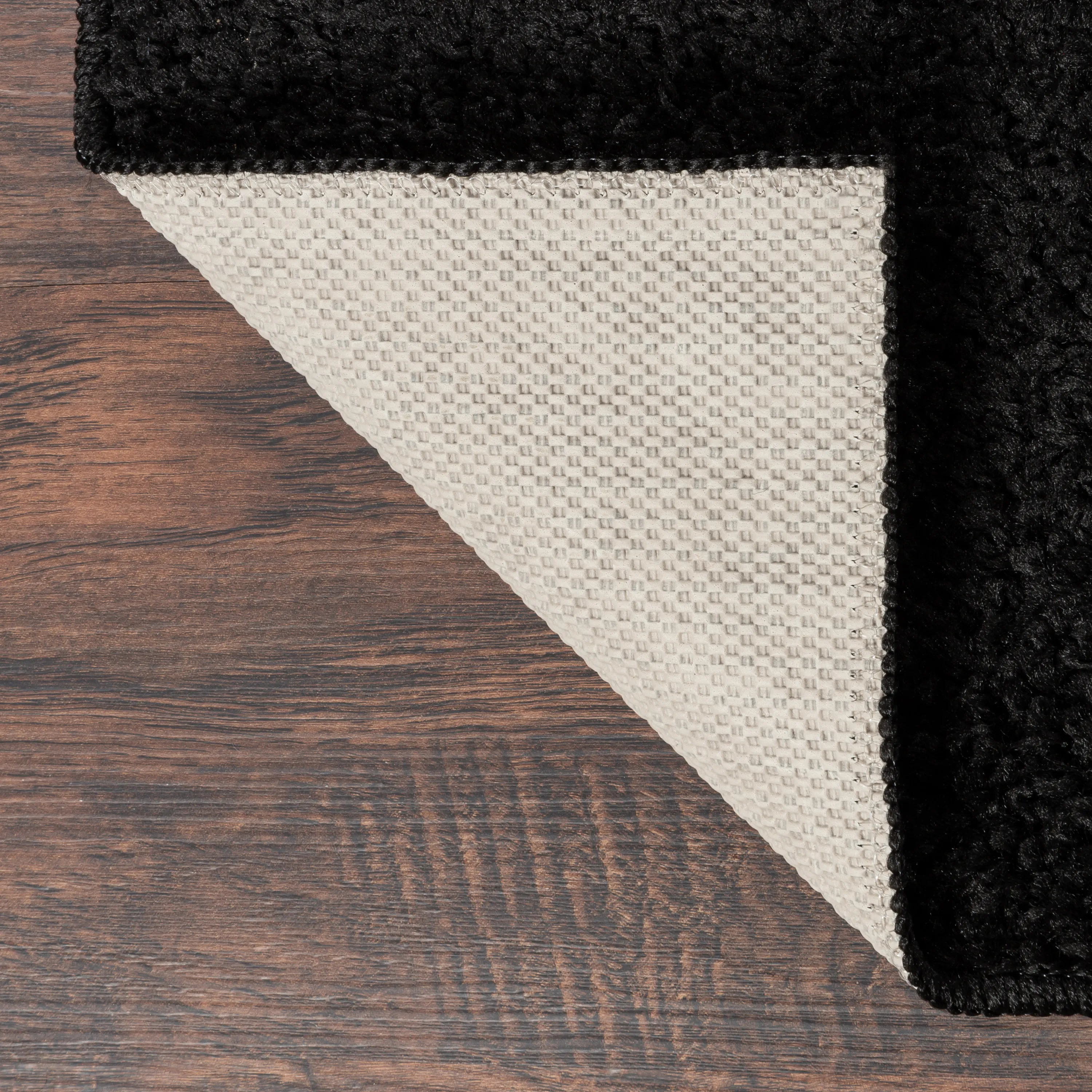 (3 pack) Mainstays Traditional Solid Black Shag Indoor Area Rug, 5' x 7'