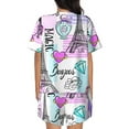 thumbnail image 3 of Picia Eiffel Tower and Hearts Pajamas Sets for Women Soft Short-Sleeved Pjs with Lounge Shorts Two Piece Sleepwear-4X-Large, 3 of 9