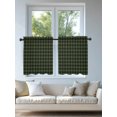 thumbnail image 4 of Green Black Buffalo Plaid Tier Curtains 24 Inch Length,Sheer Curtains for Bedroom Living Room Window Geometric Classic Checkered Short Kitchen Curtains Drapes for Small Half Window 27.5"x24" 2 Panels, 4 of 7