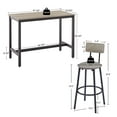 thumbnail image 3 of Grey Bar Table Set with 4 Stools - 47" Pub Table &amp; PU Seats, Kitchen/Home, Steel Frame, Industrial Style, Comfortable, Compact Design., 3 of 12
