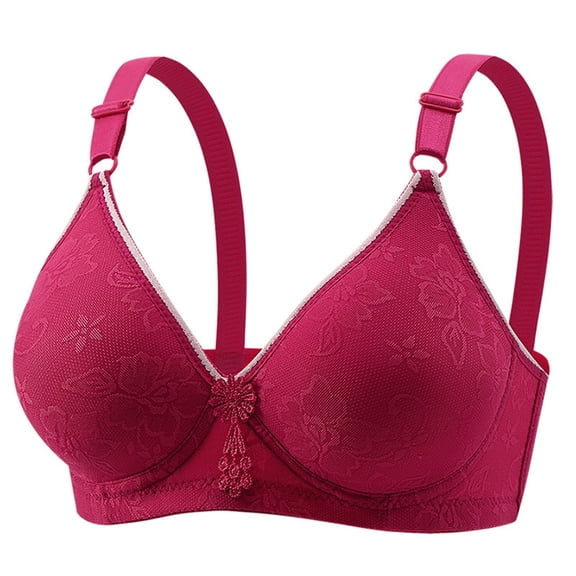 MVRLSH Jelly Bras For Women Womens Wireless Bra No Underwire Comfort Soft Breathable Plus Size Supportive Bralette Red 36B-42B