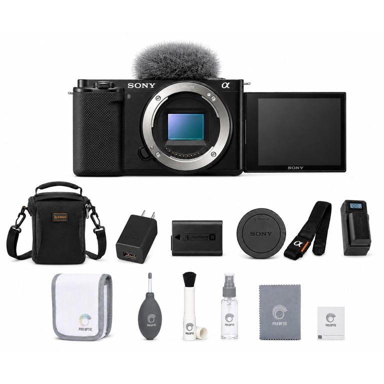 Sony ZV-E10 Mirrorless Camera Body, Black Bundle with, 64GB SD