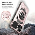 thumbnail image 4 of For Apple iPhone 14 (6.1") Hybrid Dual Layer with Rotate Magnetic Ring Stand Holder Kickstand, Rugged Shockproof Cover ,Xpm Phone Case [ Rose Gold ], 4 of 7