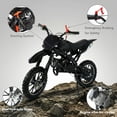 thumbnail image 3 of FONA 49cc 2-Stroke Dirt Bike for Kids 8-12, 25mph Mini Motorcycle with Dual Disc Brakes, Multi Terrain Tires, Suspension & Soft Seat Black, 3 of 7