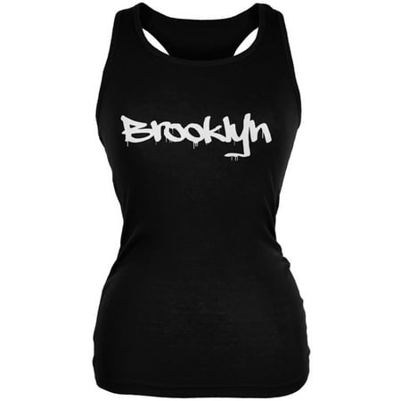New York City Brooklyn Graffiti Black Juniors Soft Tank