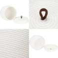 thumbnail image 5 of Sea Team Round Cotton Rope Storage Basket with Lid, Decorative Woven Storage Bin, Pot, Caddy, Organizer, Container for Snacks, Towels, Plants, 10 x 7.5 Inches (Small, White), 5 of 7