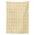 thumbnail image 3 of Ambesonne Eastern Tablecloth Rectangular Table Cover, Quatrefoil Star, 60"x84", Yellow White, 3 of 4