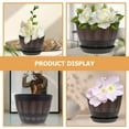 thumbnail image 2 of Minkissy Retro Imitation Wood Plastic Flower Pots 2 Sets Garden Balcony, 2 of 8