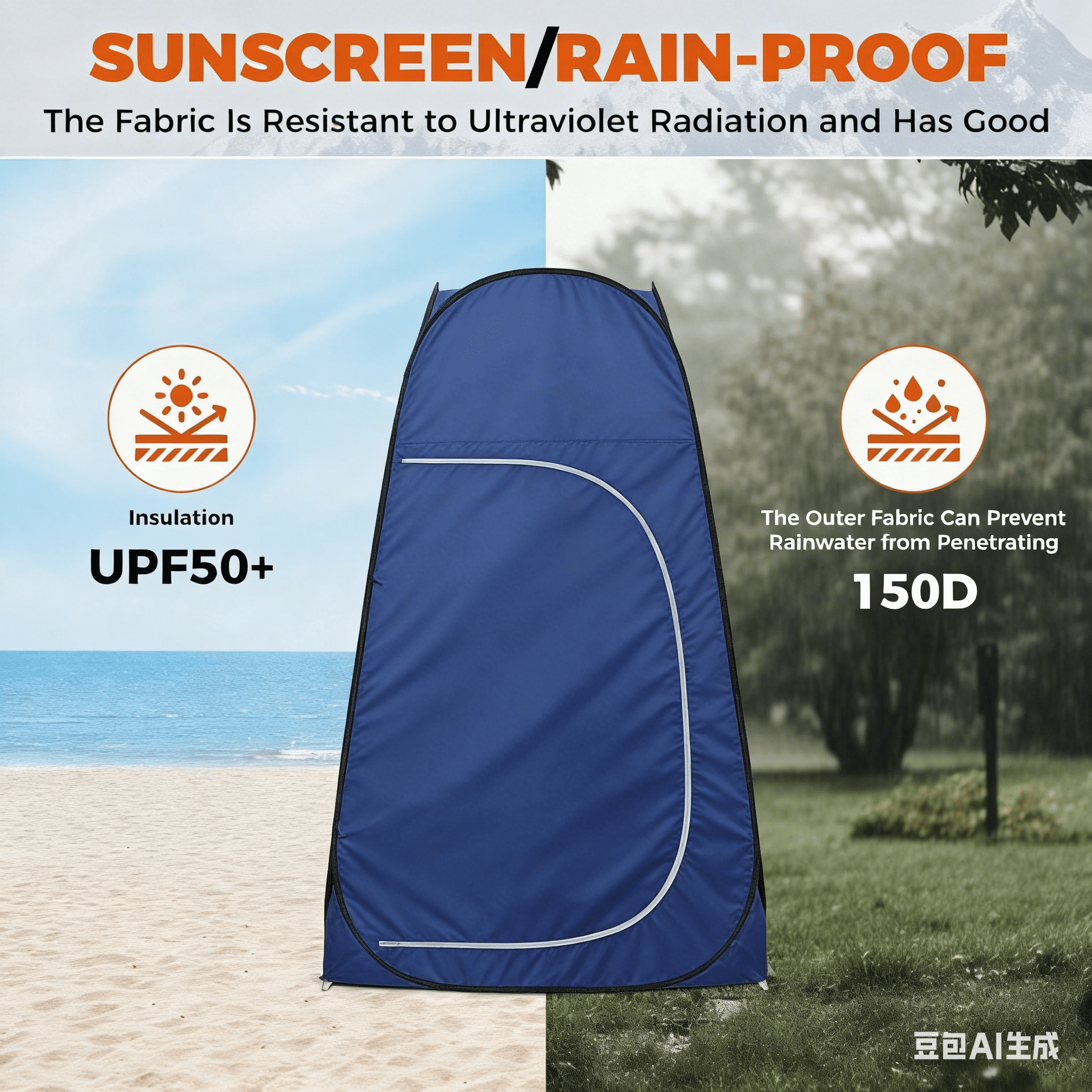 KingCamp Portable Shower Tents, Pop up Camping Privacy Tent, Outdoor Dressing Changing Room Easy Setup, Toilet Tent  for Beach, Camping, Hiking, Blue