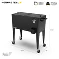 thumbnail image 3 of Permasteel Party Cooler with Divider, Spacious 80-Qt Capacity, Chills 36hrs, Serving Tray, Rolling Ice Chest for Indoor and Outdoor Entertainment, Matte Black, 3 of 11