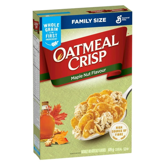 Oatmeal Crisp Breakfast Cereal, Maple Nut, Family Size, High Fibre, 619 g, 619 g