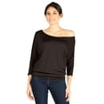 thumbnail image 5 of Dolman Tops for Women Sexy Off The Shoulder Tops Banded Waistband Shirts 3/4 Sleeves Regular and Plus Size Tops, 5 of 6