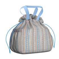 Boho Bohemia Geometric Line Art Drawstring Lunch Bag Women - Drawstring Lunch Bag Insulated for Work Office - Stain-Resistant Large Lunchbags for Women with Multi-Pockets