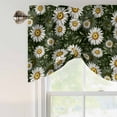 thumbnail image 4 of White Daisies Tie Up Valance Curtains for Windows, Kitchen Curtains Window Treatments, Farmhouse Botanical Flowers Leaves Green Short Window Shades Valances for Bedroom Bathroom Cafe 54"x18", 4 of 8