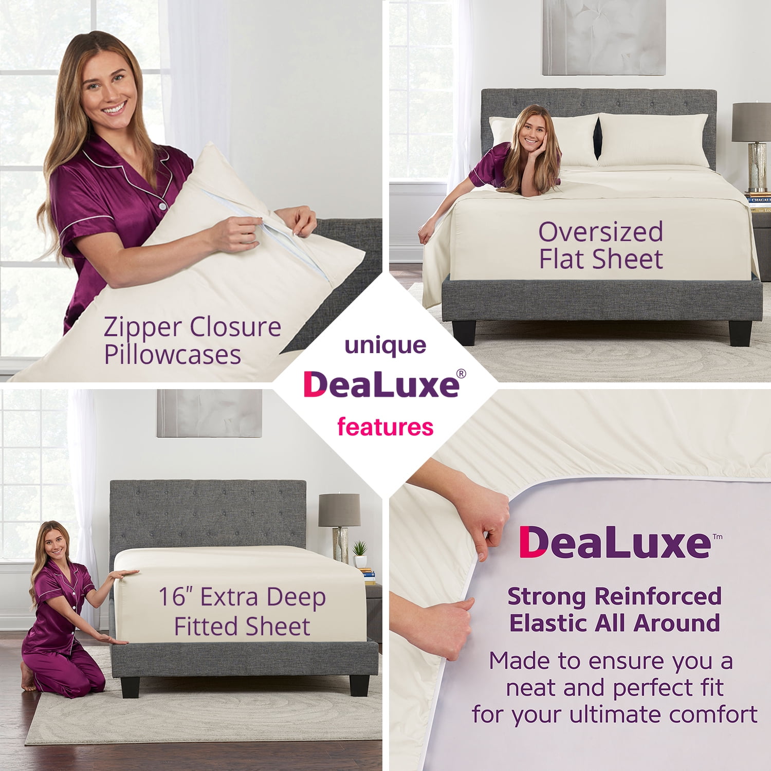 DeaLuxe Bedding 21 Queen Size Deep Pocket Fitted Sheet Only