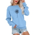 thumbnail image 1 of Gibobby Sudadera oversize mujer Sudadera de manga larga con patrón con cuello redondo para mujeres adolescentes y estudiantes(Azul,XG), 1 of 4