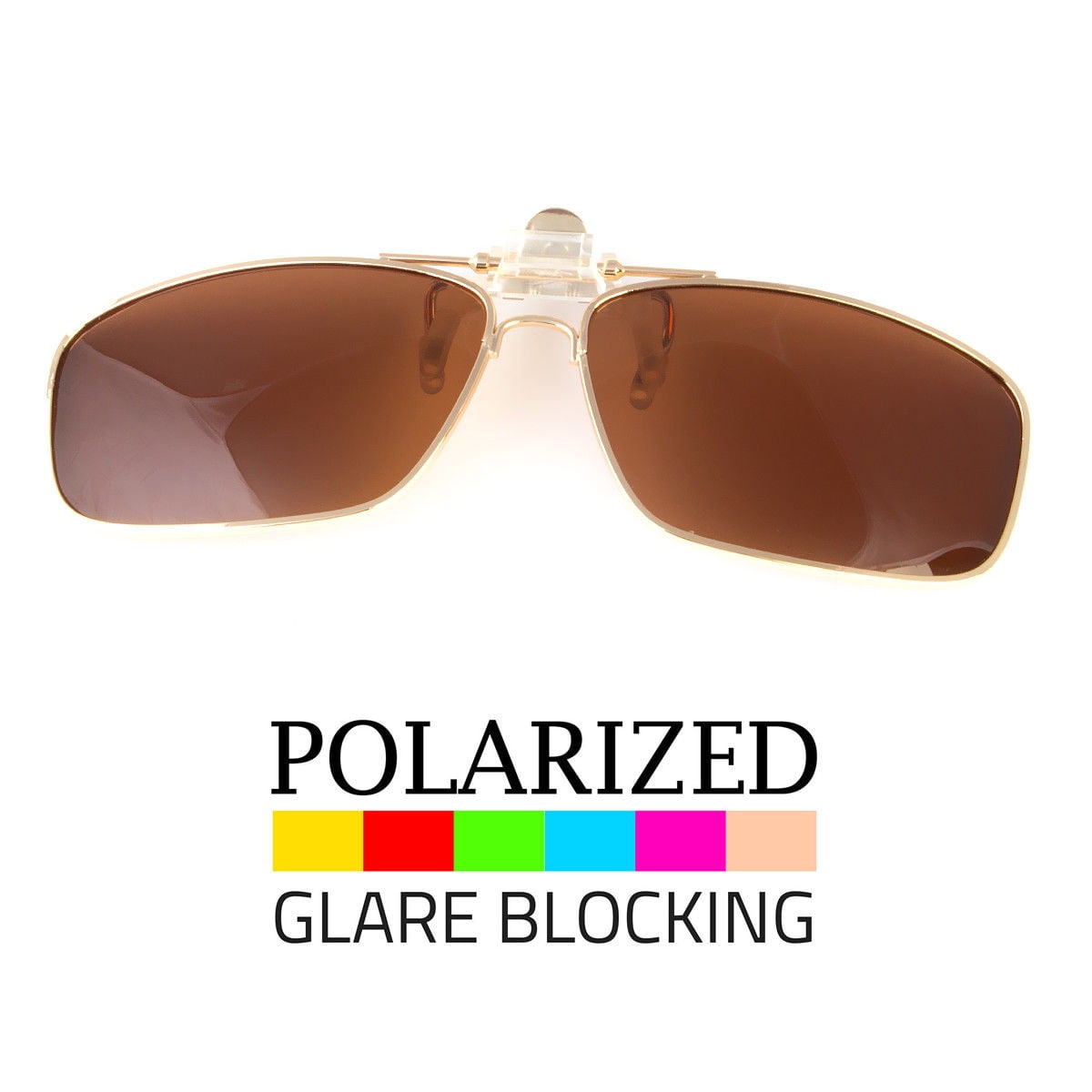 POLARIZED FLIP UP CLIP ON SUNGLASSES 100 UV 400 PROTECTION FISHING