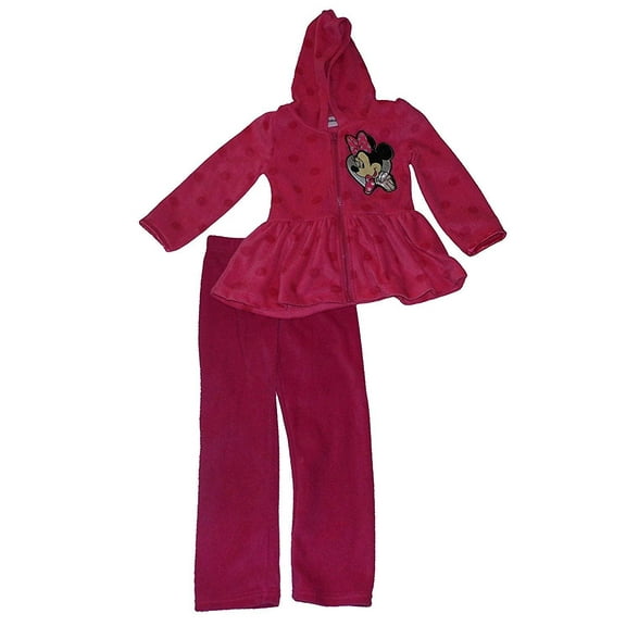 Disney Little Girls' Minnie Mouse 2pc Microfleece Polka Dot Set Pink 4
