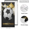 thumbnail image 2 of Soccer Christmas Sport Balls Hand Towels, Black Kitchen Towel Ultra Soft and Absorbent,Decorative Fingertip Face Towel for Bathroom Hotel, 2 PCS, 28.3"x 14.4", 2 of 6