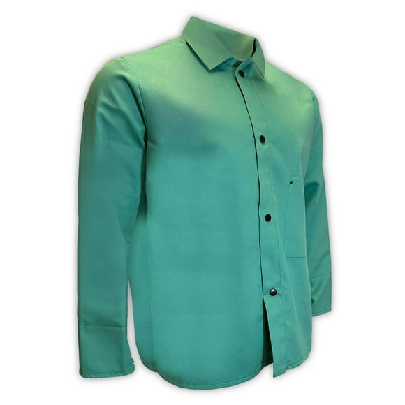 Magid 1834XXL SparkGuard Flame Resistant Cotton Standard Weight Jacket, 30" Length, 2XL, Green