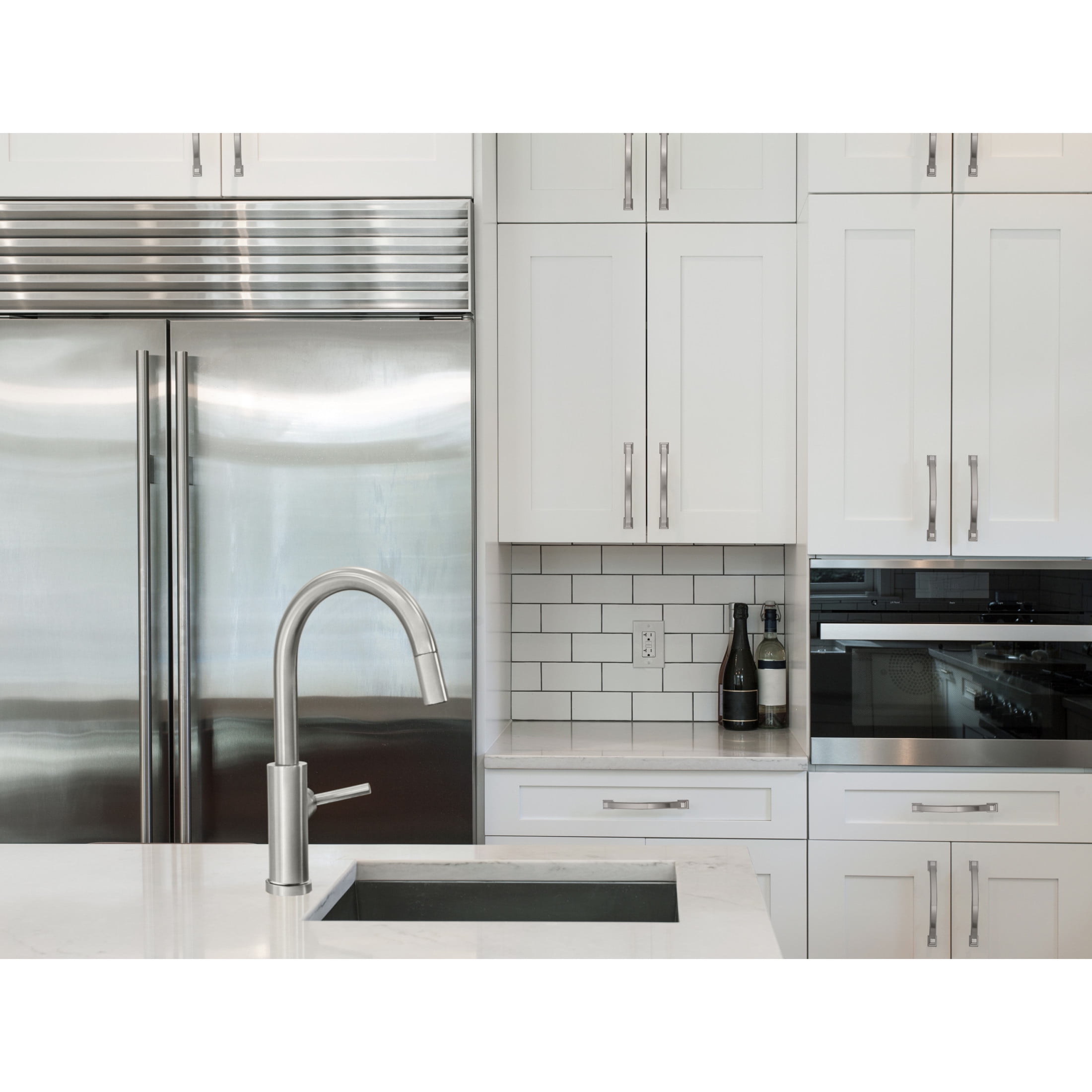 Design House WM518917 Devan 5 in. Center-to-Center Kitchen Drawer Pulls Cabinet Handles Satin Nickel (10-Pack)