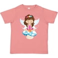 thumbnail image 3 of Inktastic Cute Fairy, Brown Hair, Fairy Sitting On Mushroom Girls Toddler T-Shirt, 3 of 5