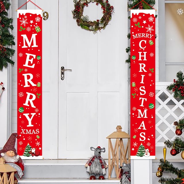Ramiter Bannière Mur Suspendu Porte Signe Porche Rideau Maison Fête Décor Joyeux Noël 72 Rideaux Longueur