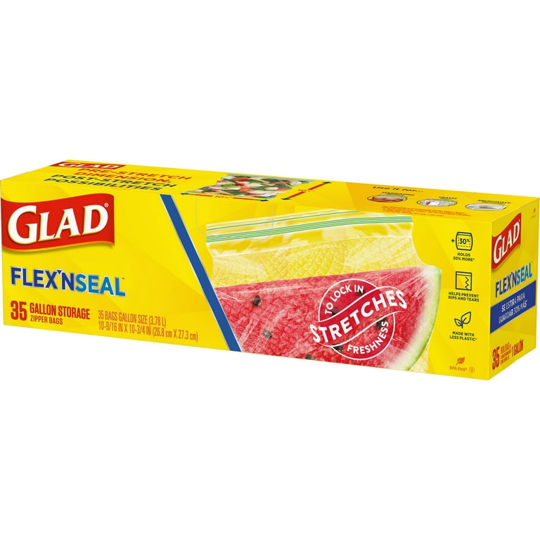 Glad Zipper Seal 1-Gallon Storage Bags, 10-ct. Packs