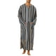 thumbnail image 1 of CAMISA DE NOCHE CHIC PARA HOMBRE Rayas de Manga Larga Cierre de Botón Dos Bolsillos Camisones L Azul Marino Gris, 1 of 4