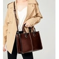 thumbnail image 3 of Genuine Leather Satchel Handbags for Women Large Shoulder Crossbody Bag Elegant Ladies Tote Purse with Zipper, 3 of 4