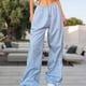 thumbnail image 1 of Pantalones Cargo De Paracaídas Y2K Parachute Cargo Pants Cordón Mujer Stripe Joggers Pantalones de chándal (Azul XL) Cgtredaw para Mujer Azul T XL, 1 of 9