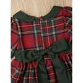 thumbnail image 7 of Hirigin Toddler Baby Girl Christmas Plaid Dress Short Sleeve Bowknot Red Princess Dres 6M 12M 2T 3T 4T Xmas Party Clothes, 7 of 7
