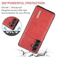 thumbnail image 4 of 2 in 1 Wallet Case for Samsung Galaxy S24 FE, Retro PU Leather Cell Phone Back Cover Magnetic Detachable with Wallet Credit Card Cash Holder Kickstand for Samsung Galaxy S24 FE, Red, 4 of 10