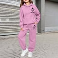 thumbnail image 2 of Girls Outfit Printed Cute Sweatshirt Indoor for Girls Breathable Wide Leg Stylish Summer Children Pants Set, 2 of 4