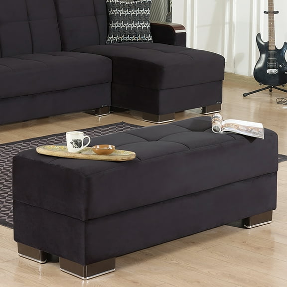 Ottomanson Origins X Upholstered Storage Ottoman, Black