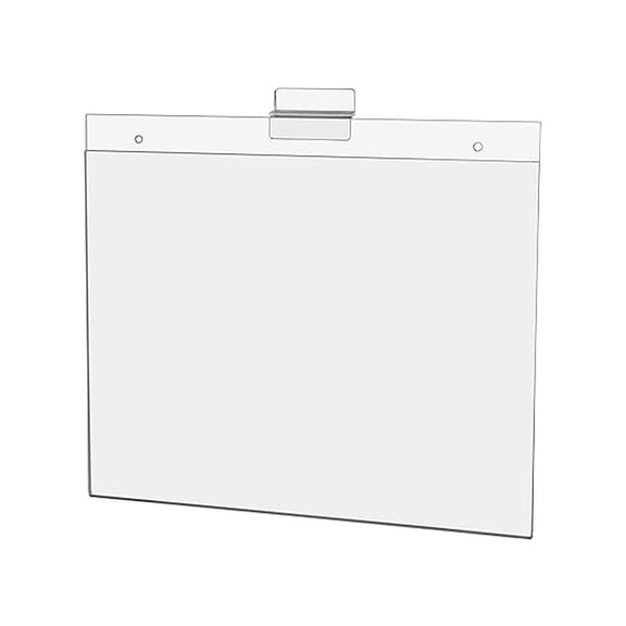 6 Pack Slatwall Sign Holder for 11" x 8.5" Price Lists in Stores Boutiques and Showrooms Clear Acrylic Horizontal Literature Sleeve No Assembly Required by