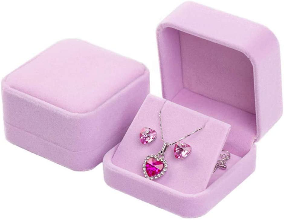 Charm Velvet Engagement Wedding Earring Ring Pendant Jewelry Display Box Gift A+ 